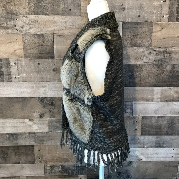 RXB Faux Fur Tie Front Boho Vest - Picture 5 of 16